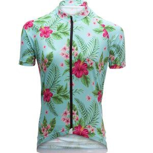 De Marchi Women's Granturismo Biking Cycling Jersey sz Medium Blue Tropical